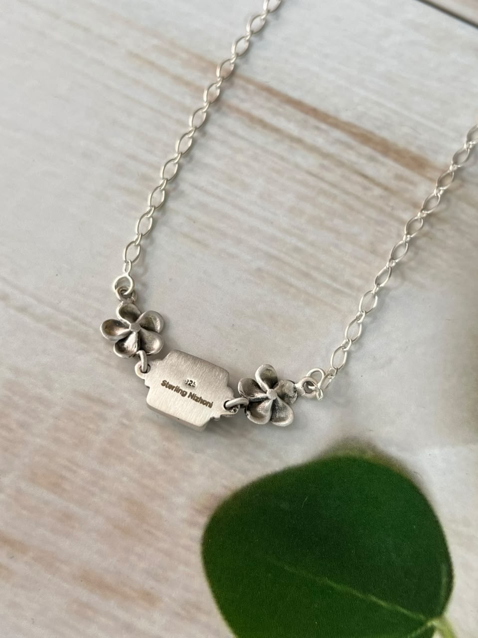 Handmade Sterling Silver Cripple Creek Turquoise Necklace Signed Nizhoni