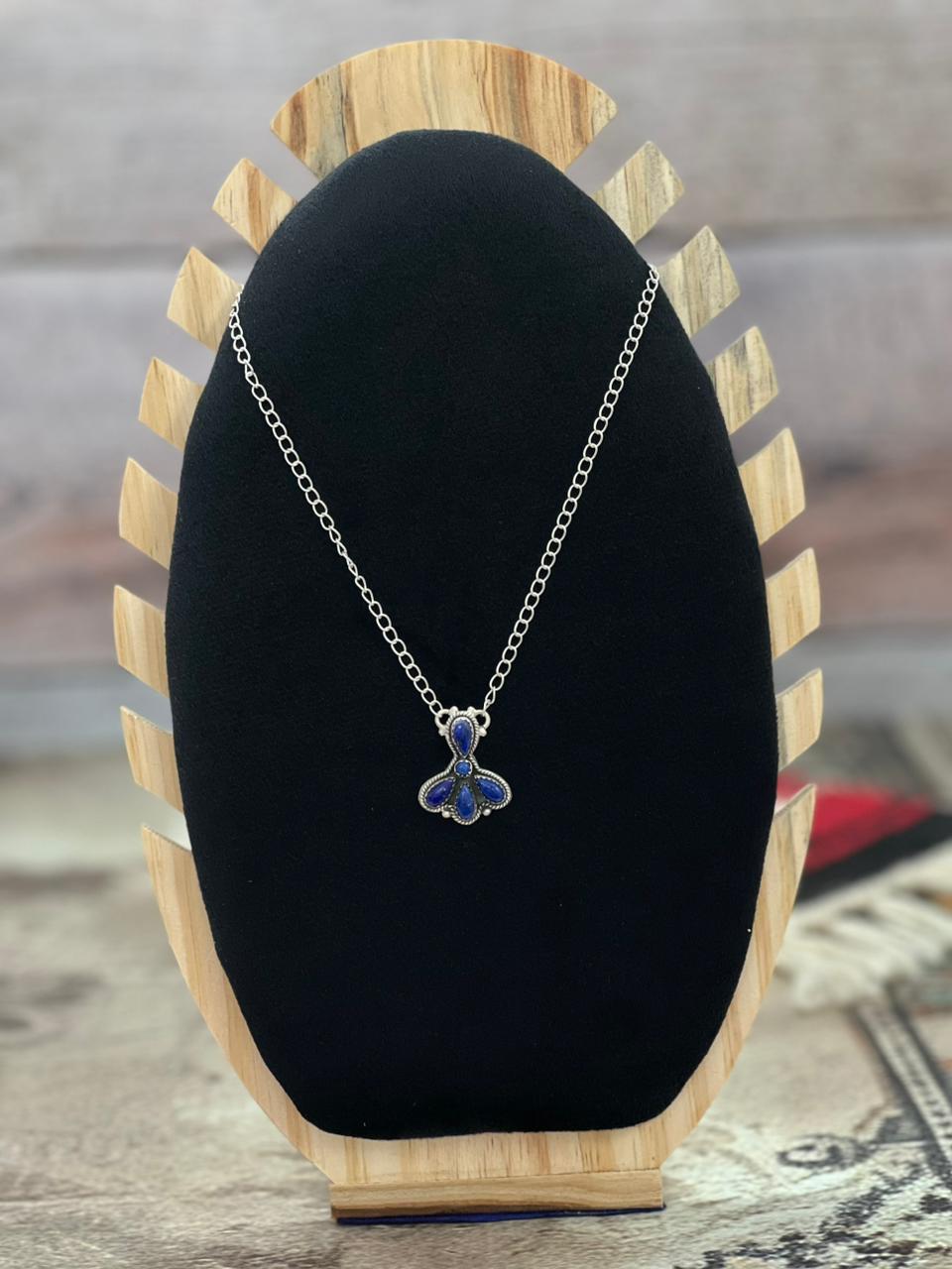 Handmade Sterling Silver Lapis Necklace "Signed Nizhoni"