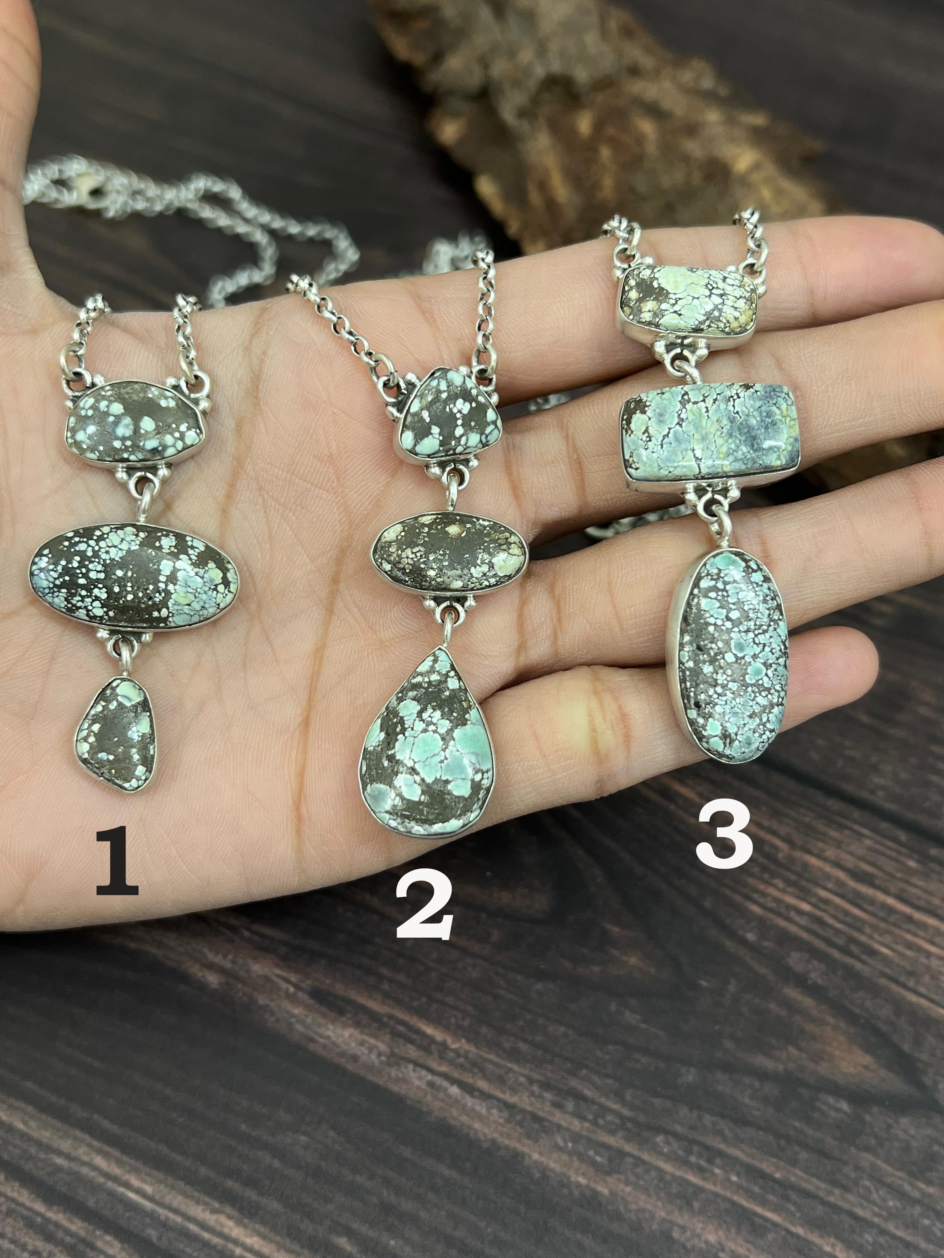 Handmade Sterling Silver Starfox Variscite Necklace Signed Nizhoni