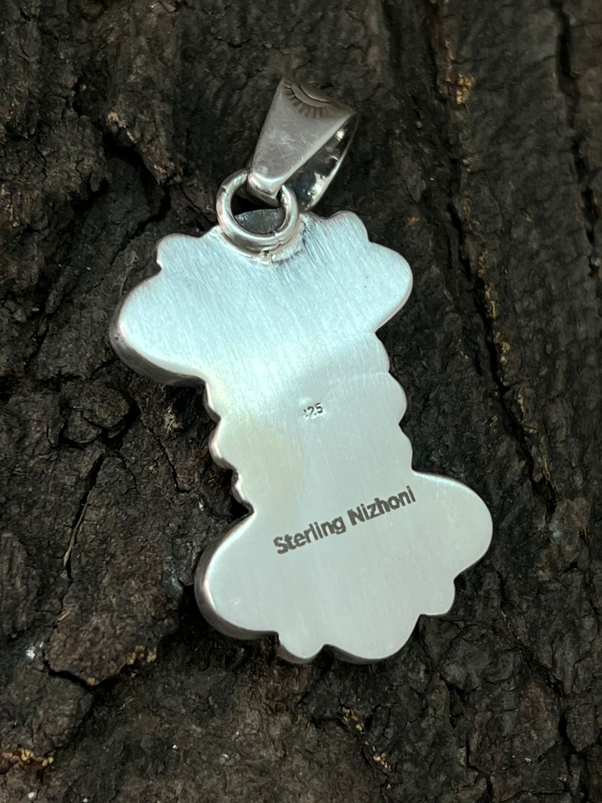 Handmade Sterling Silver Sonoran, White Water, Palomino Pendant "Signed Nizhoni"