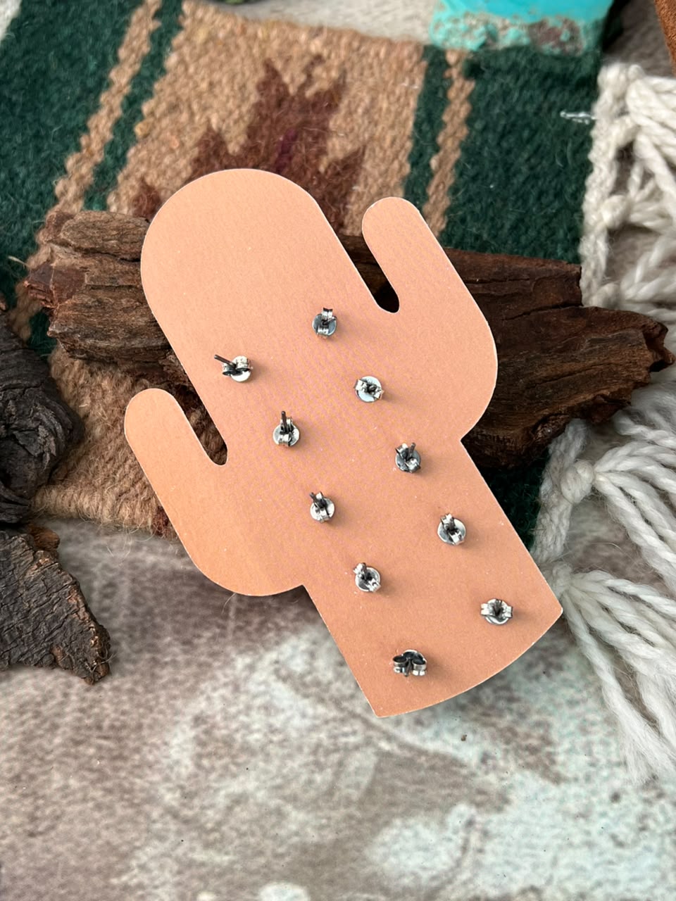 Handmade Sterling Silver Beaded Post Studs Cards 4-12mm