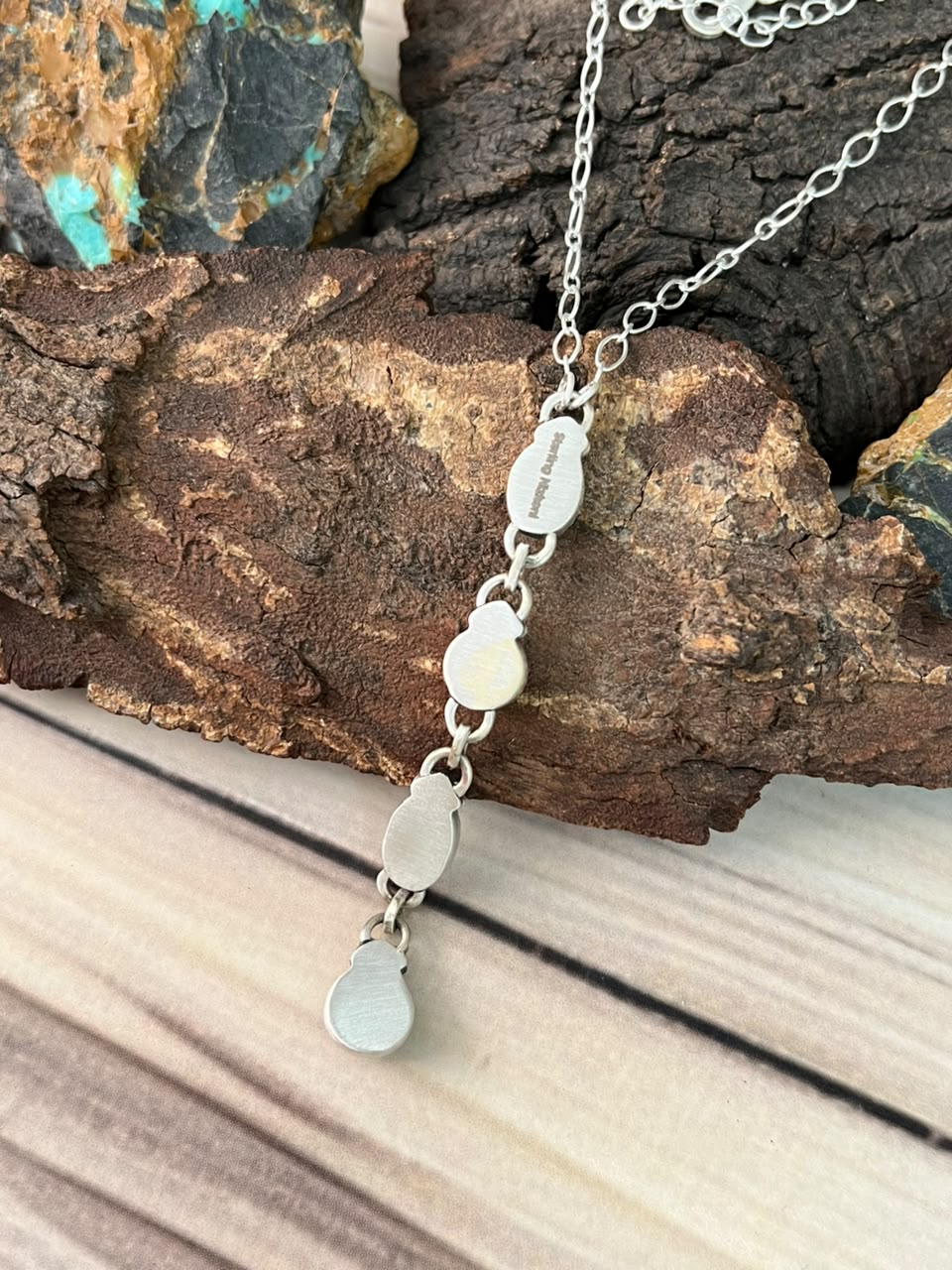 Handmade Sterling Silver Golden Hills Turquoise Necklace Signed Nizhoni
