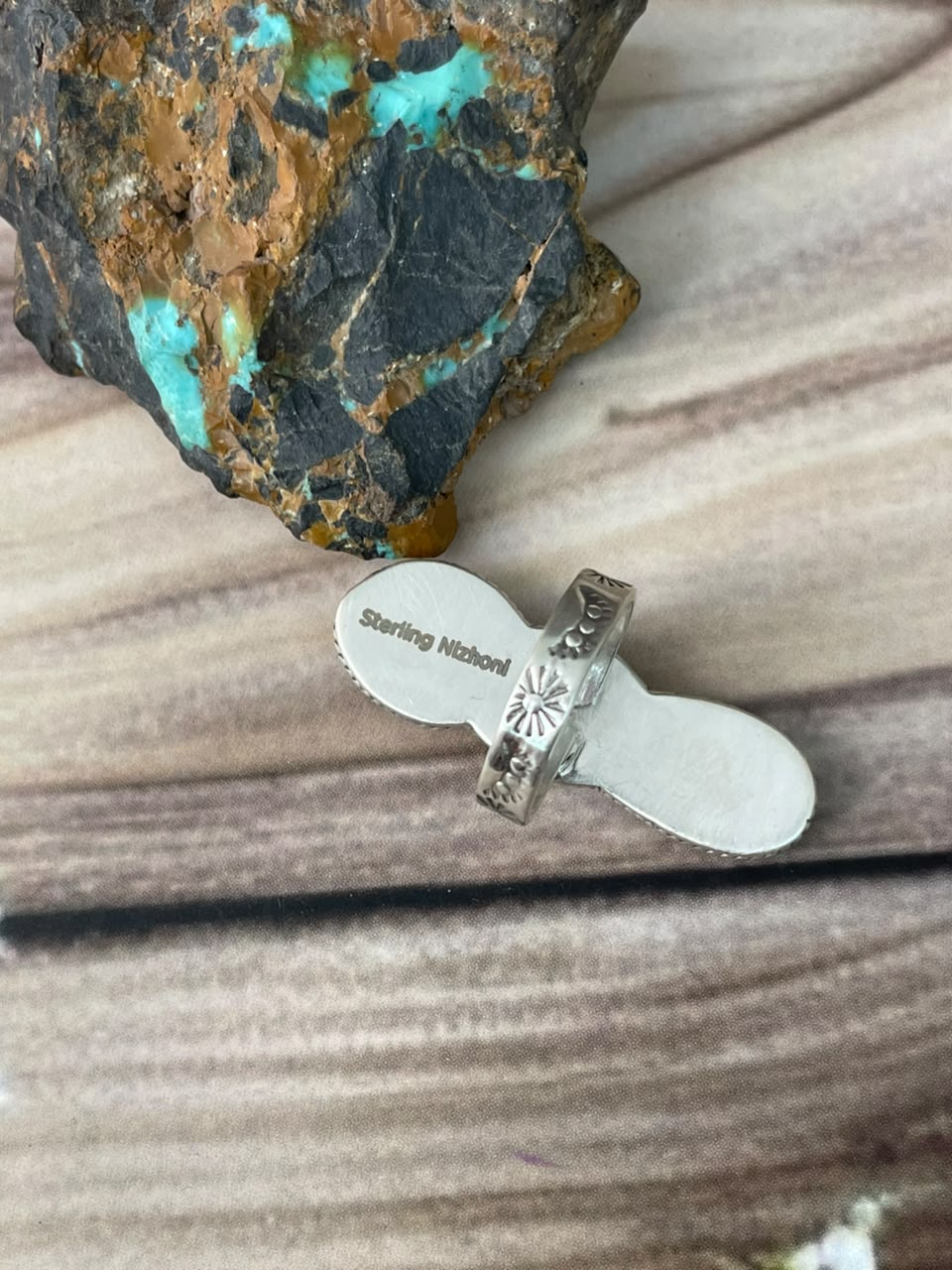 Handmade Sterling Silver Gem Silica Collection: Adjustable Ring Signed Nizhoni