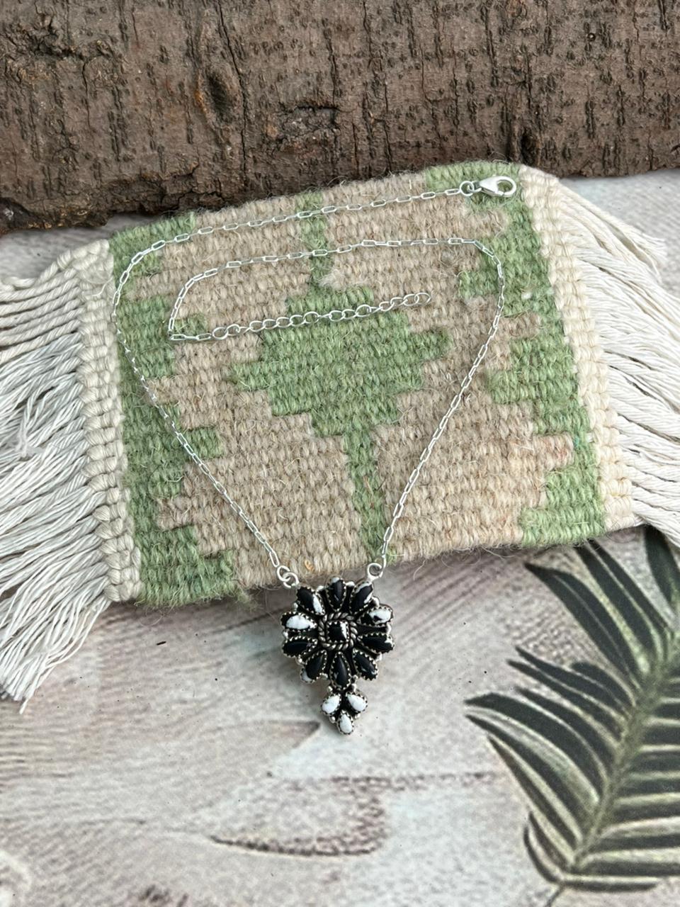 Handmade Sterling Silver White Buffalo Necklace "Signed Nizhoni"