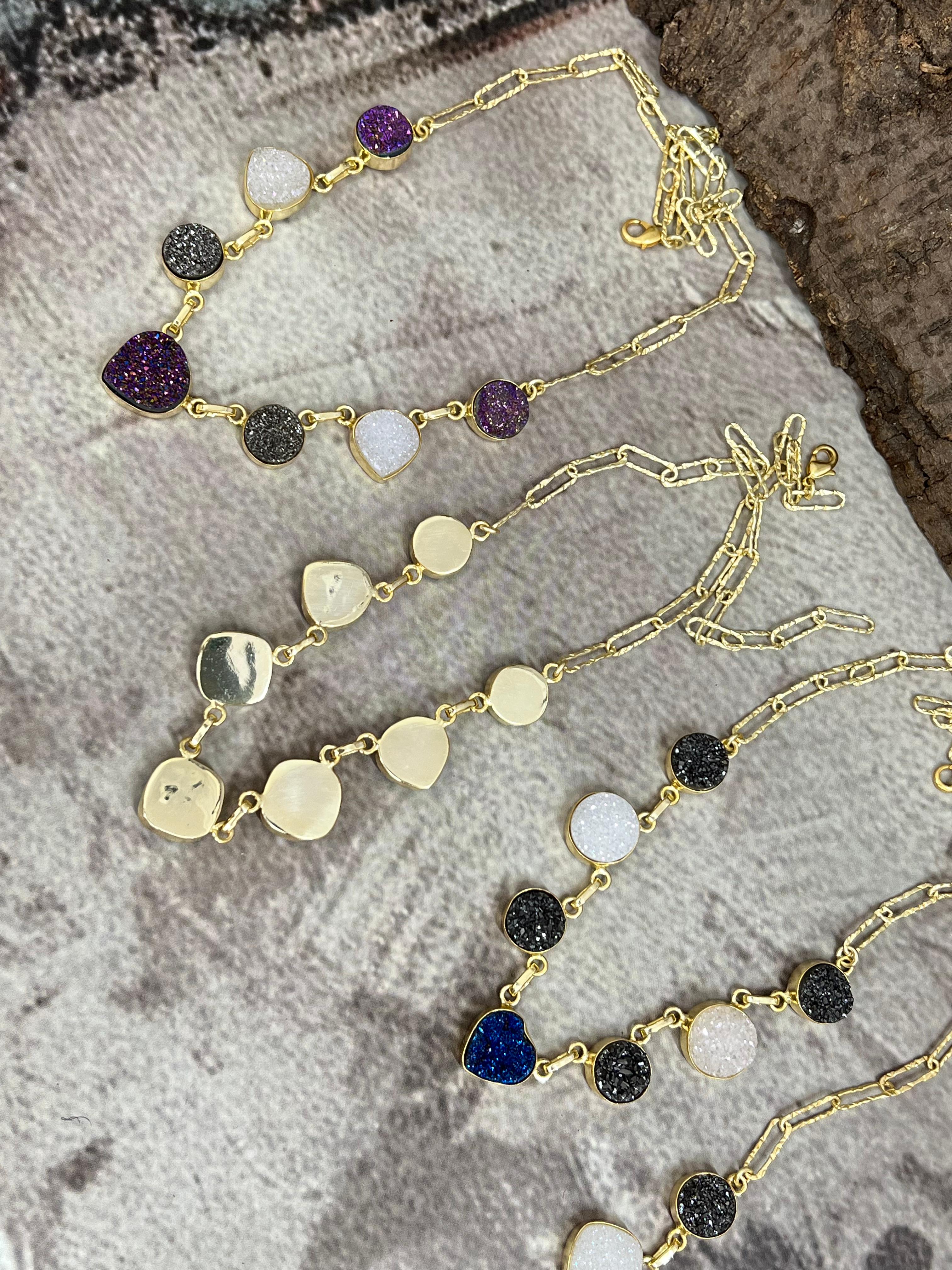 “The Boho Collection” Handmade Natural Druzy Necklace