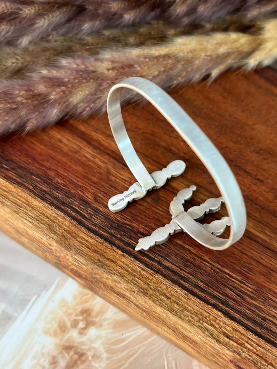 Handmade Sterling Silver Cotton Candy Cuff Bracelet Signed Nizhoni