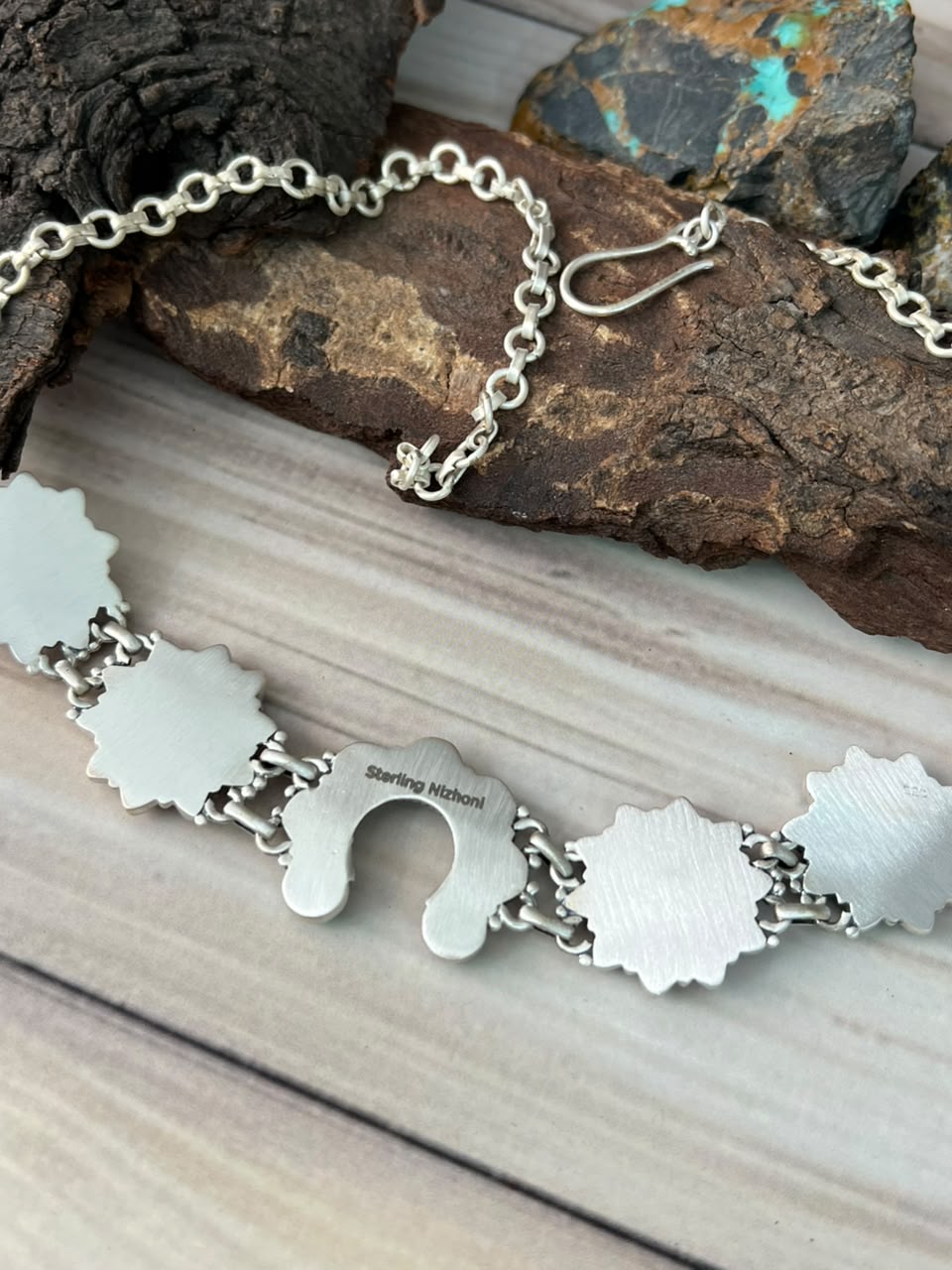 Handmade Sterling Silver Cotton Candy Choker Naja Necklace Signed Nizhoni
