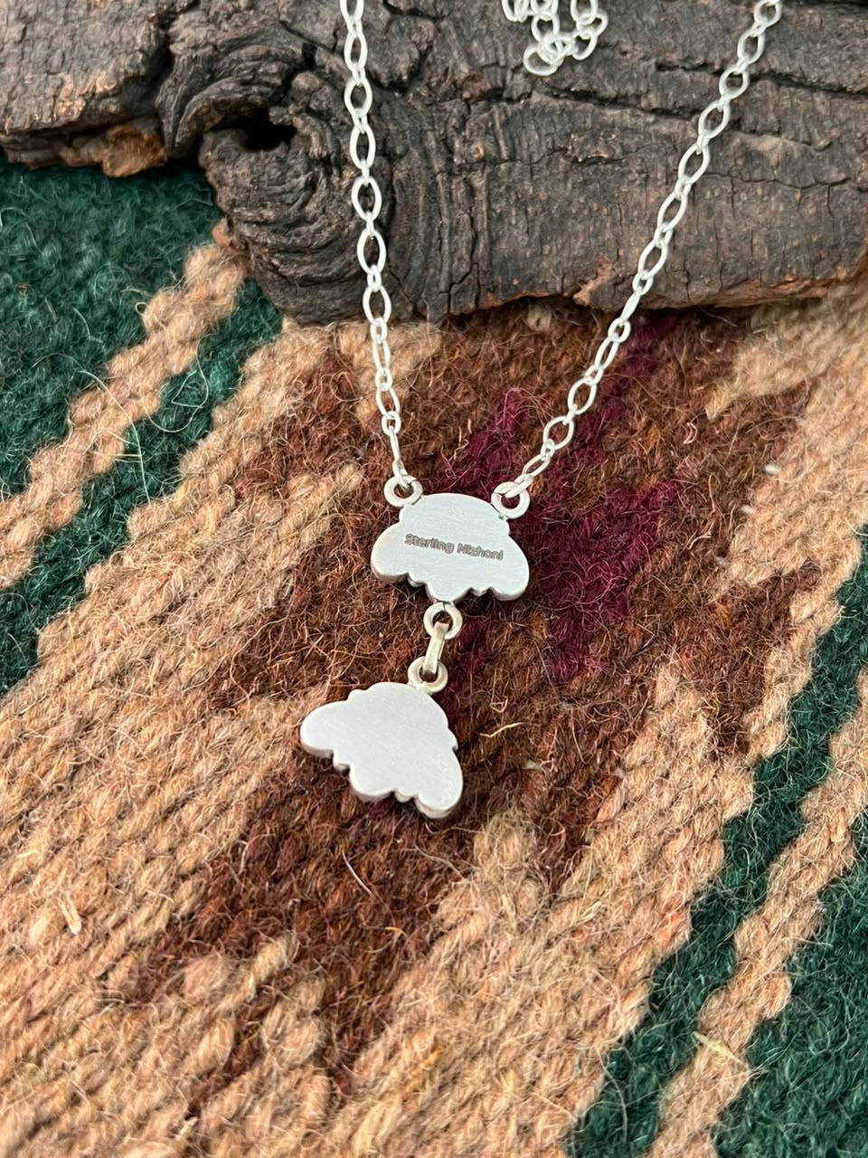 Handmade Sterling Silver Kingman Turquoise Necklace Signed Nizhoni