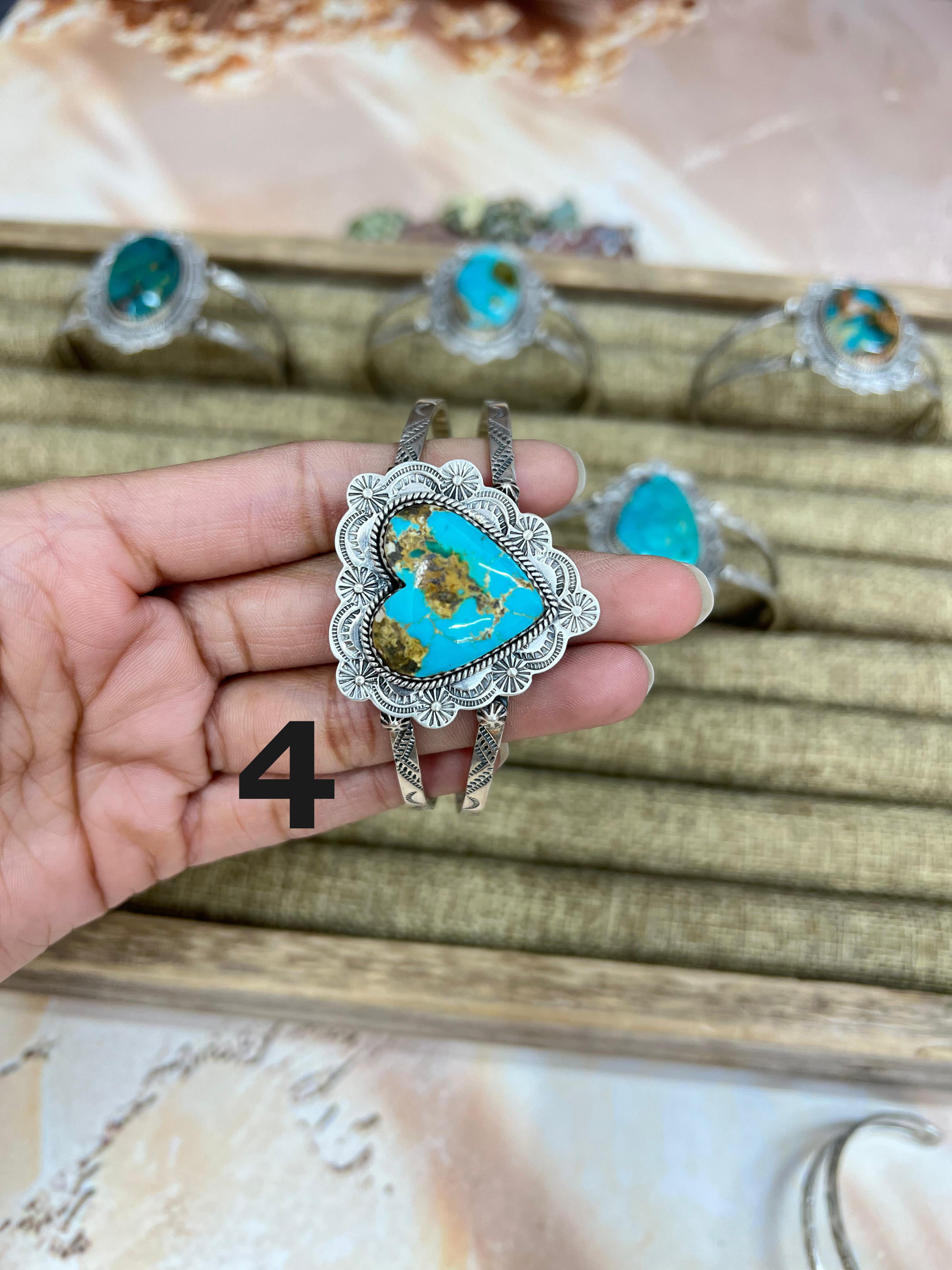 Handmade Sterling Silver Hardy Pit Cuff Bracelet with Signed Nizhoni