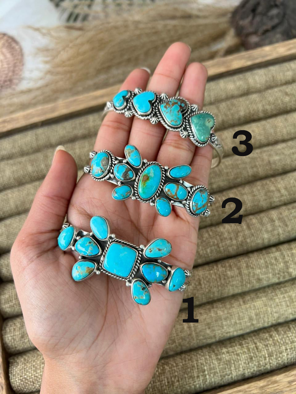 Handmade Sterling Silver Santa Maria Turquoise Bracelet "Signed Nizhoni"