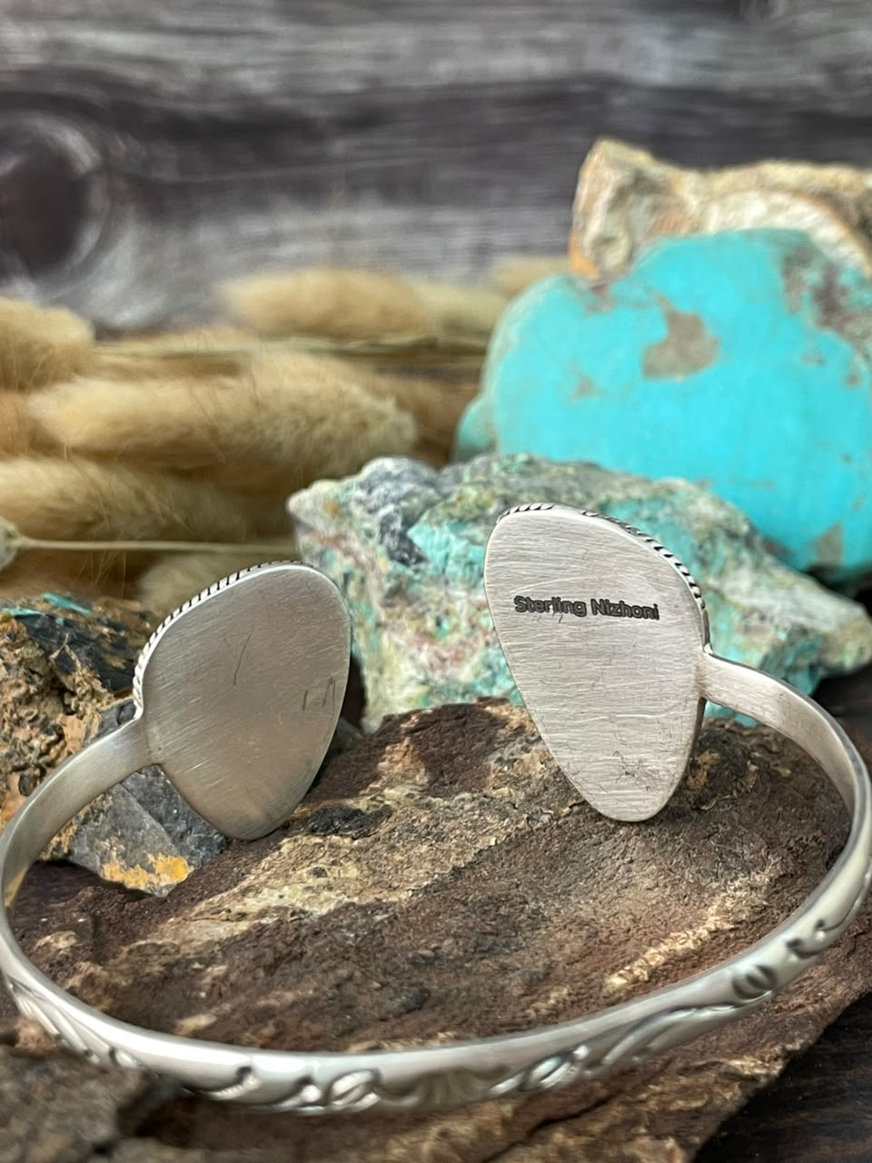 Handmade Sterling Silver Sierra Nevada Cuff Bracelet Signed Nizhoni