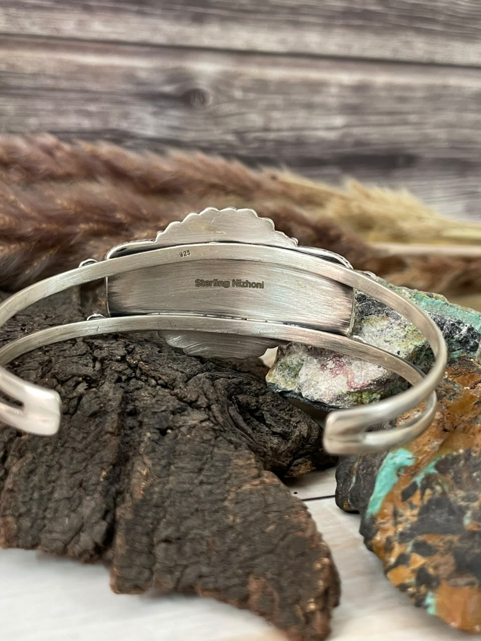 Handmade Sterling Silver Crimson Cowgirl Turquoise Collection: Cuff Bracelet Signed Nizhoni