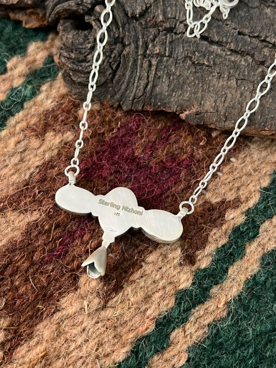 Handmade Sterling Silver Sonoran Mountain with Golden Hills Turquoise Squash Blossom Necklace Signed Nizhoni