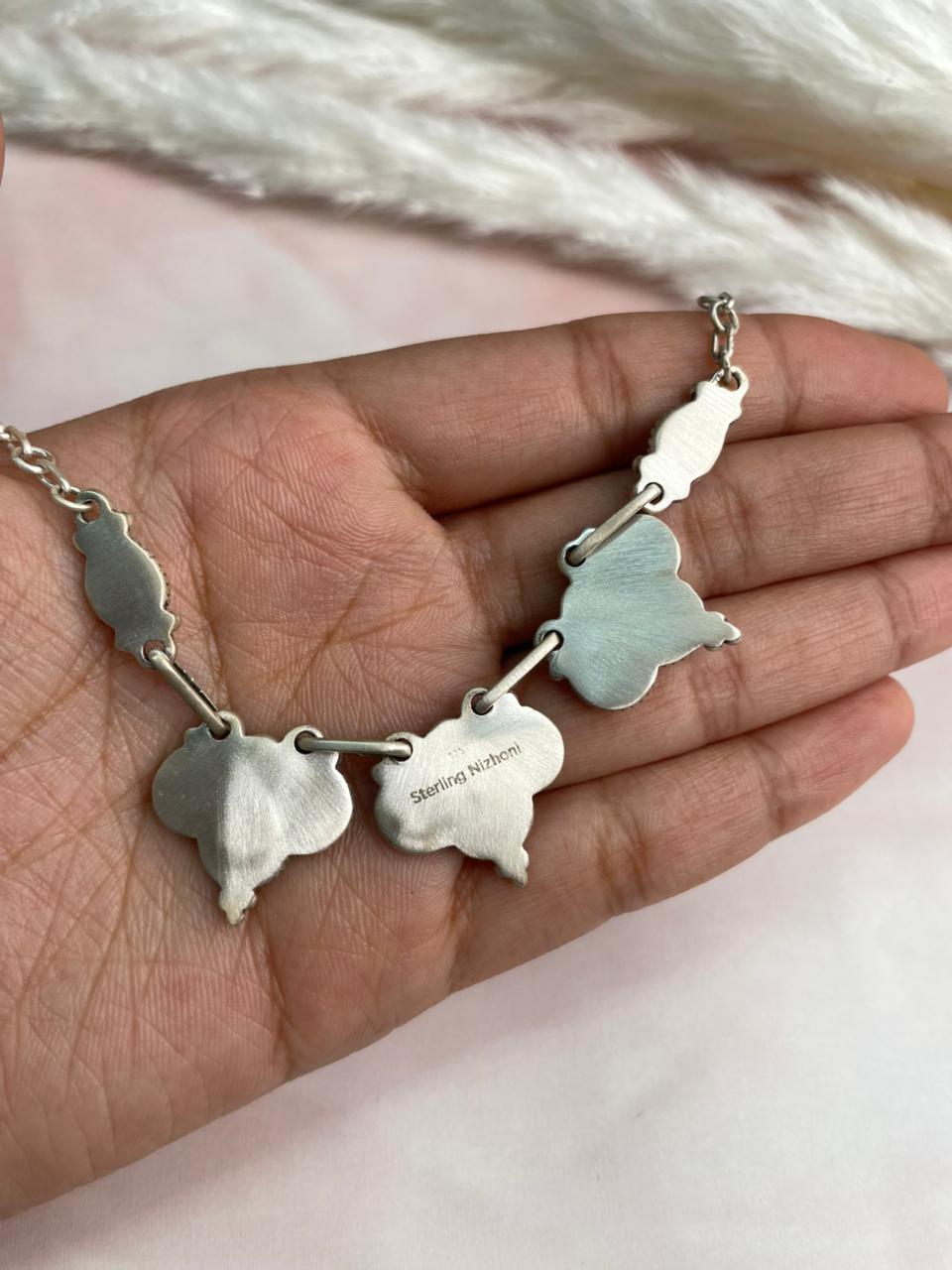 Handmade Sterling Silver White Buffalo Necklace "Signed Nizhoni"