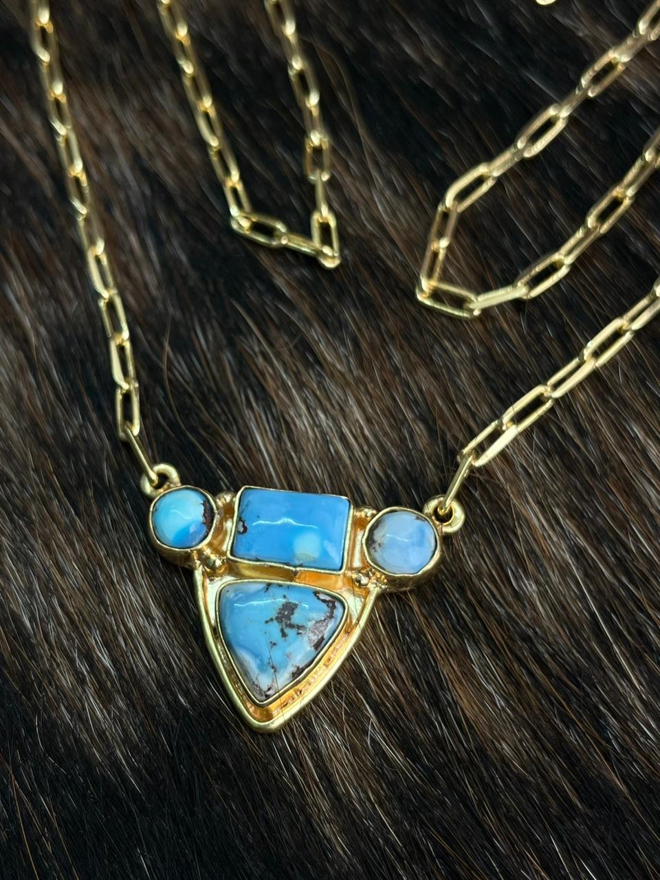 “The Golden Collection” Handmade Natural Golden Hills Turquoise Necklace
