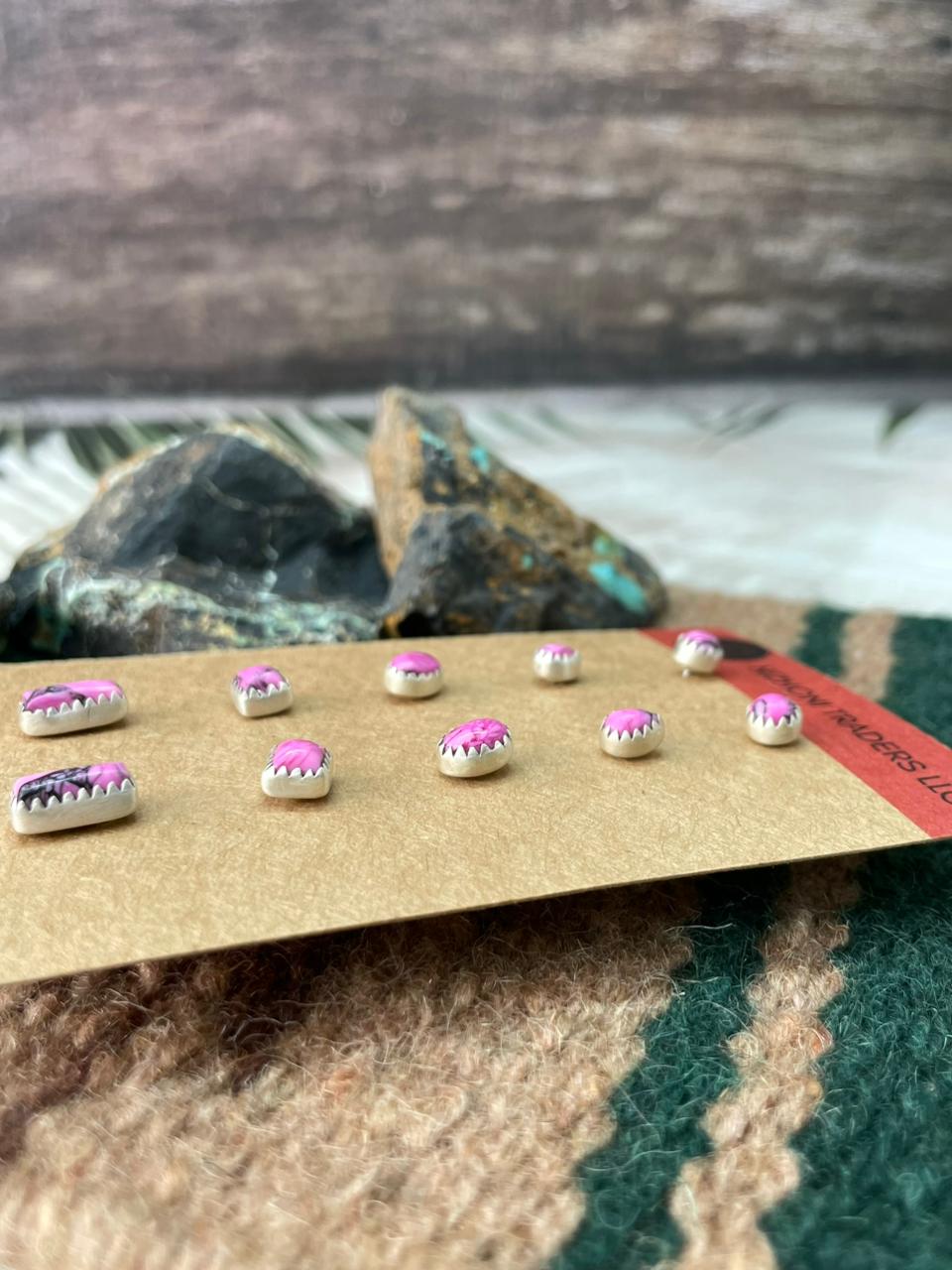 Handmade Sterling Silver Cherry Blossom Post Studs Earrings Set