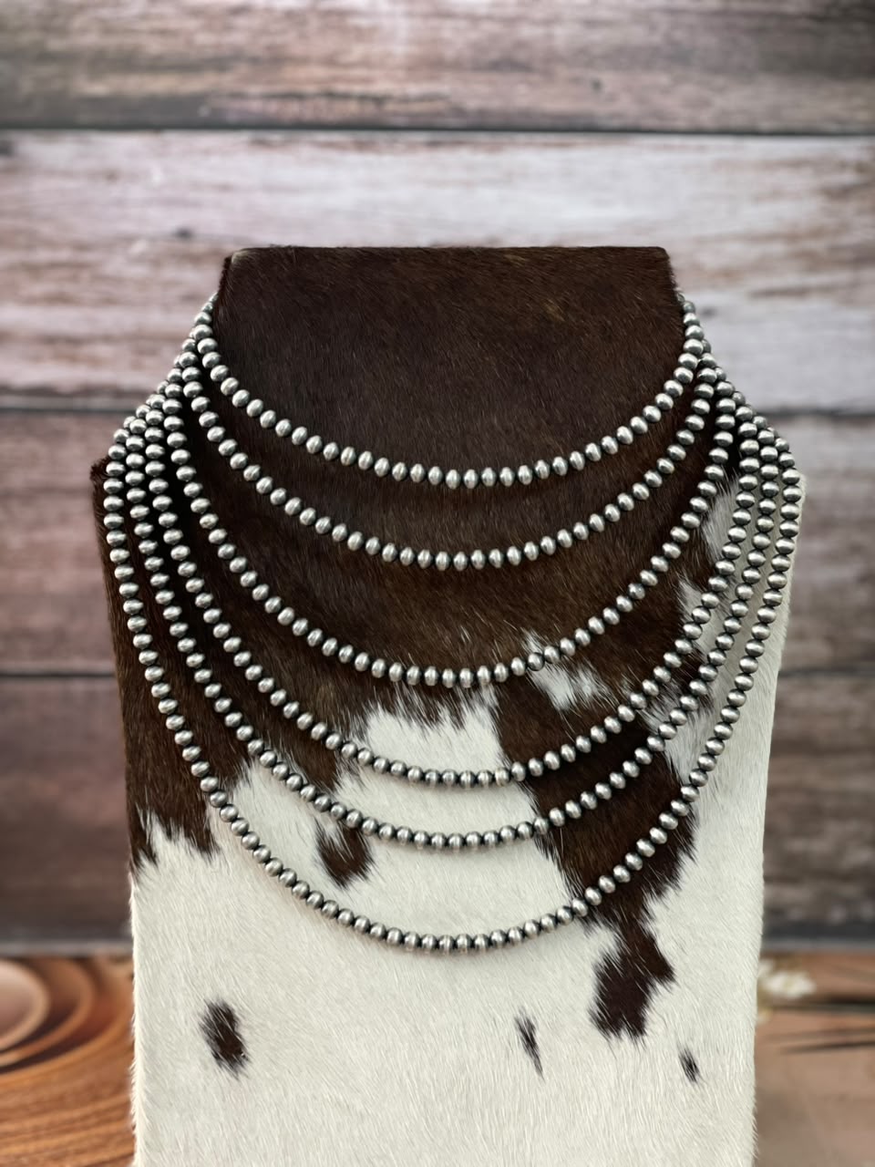 Handmade Nizhoni Silver Over Brass Plated 6MM Beaded Necklace (4)