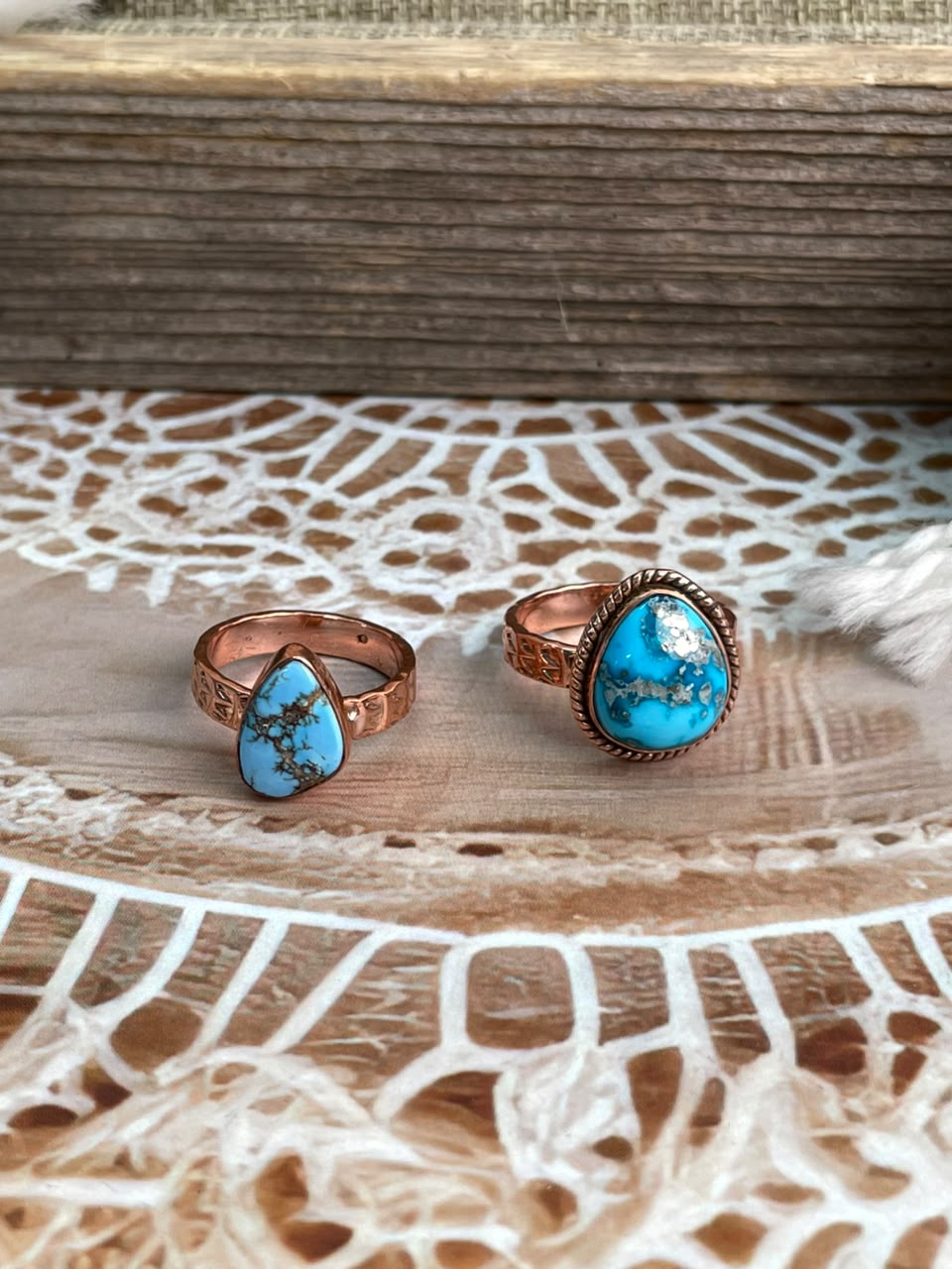 Handmade Golden Hills and Sierra Bella Turquoise Copper Collection: Adjustable Ring Signed Nizhoni