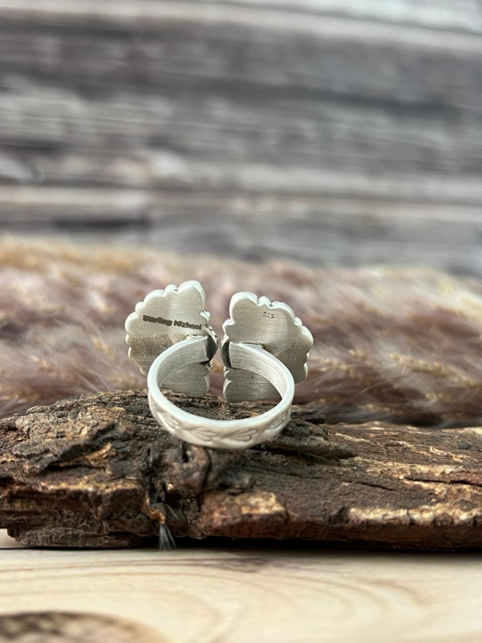 Handmade Sterling Silver Cotton Candy Adjustable Ring Signed Nizhoni