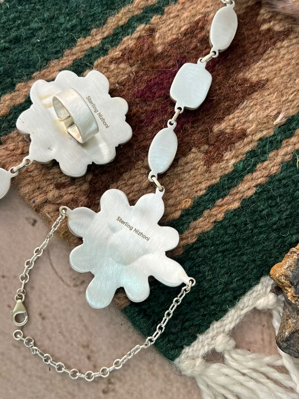 Handmade Sterling Silver Hardy Pit Collection: Hand Harness "Signed Nizhoni"
