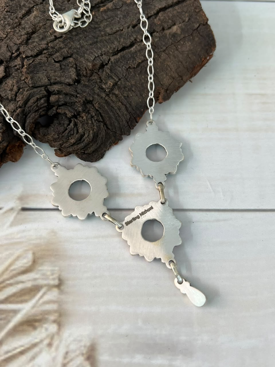 Handmade Sterling Silver Cotton Candy Necklace Signed Nizhoni (3)