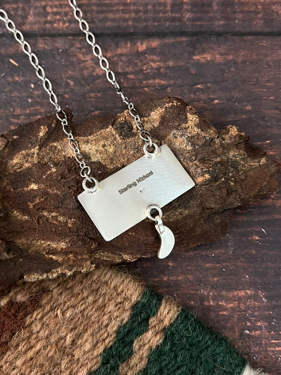 Handmade Sterling Silver Kingman Turquoise NFR Collection: Necklace Signed Nizhoni