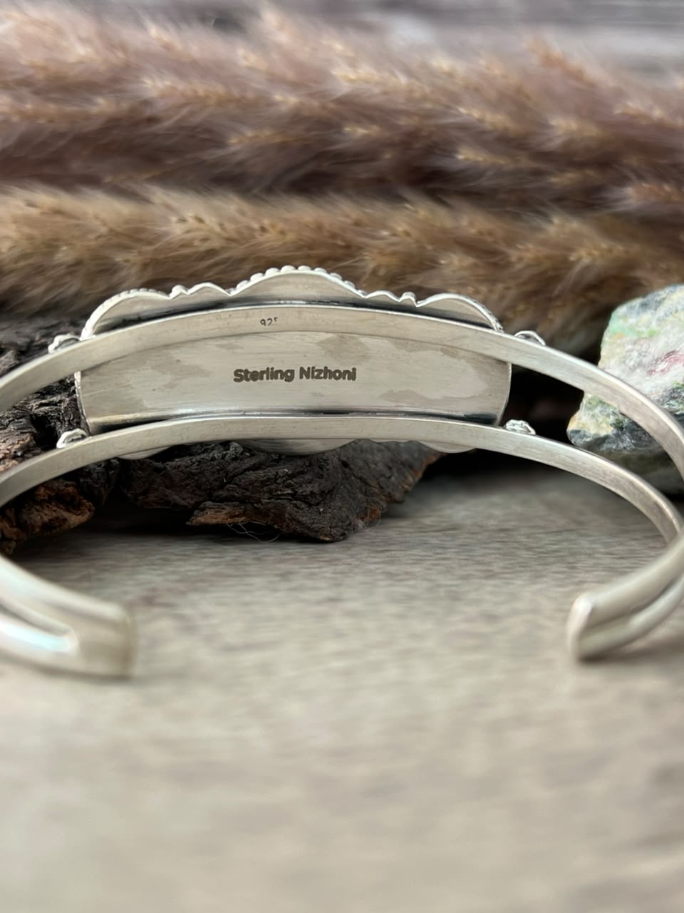Handmade Sterling Silver Cotton Candy Cuff Bracelet Signed Nizhoni