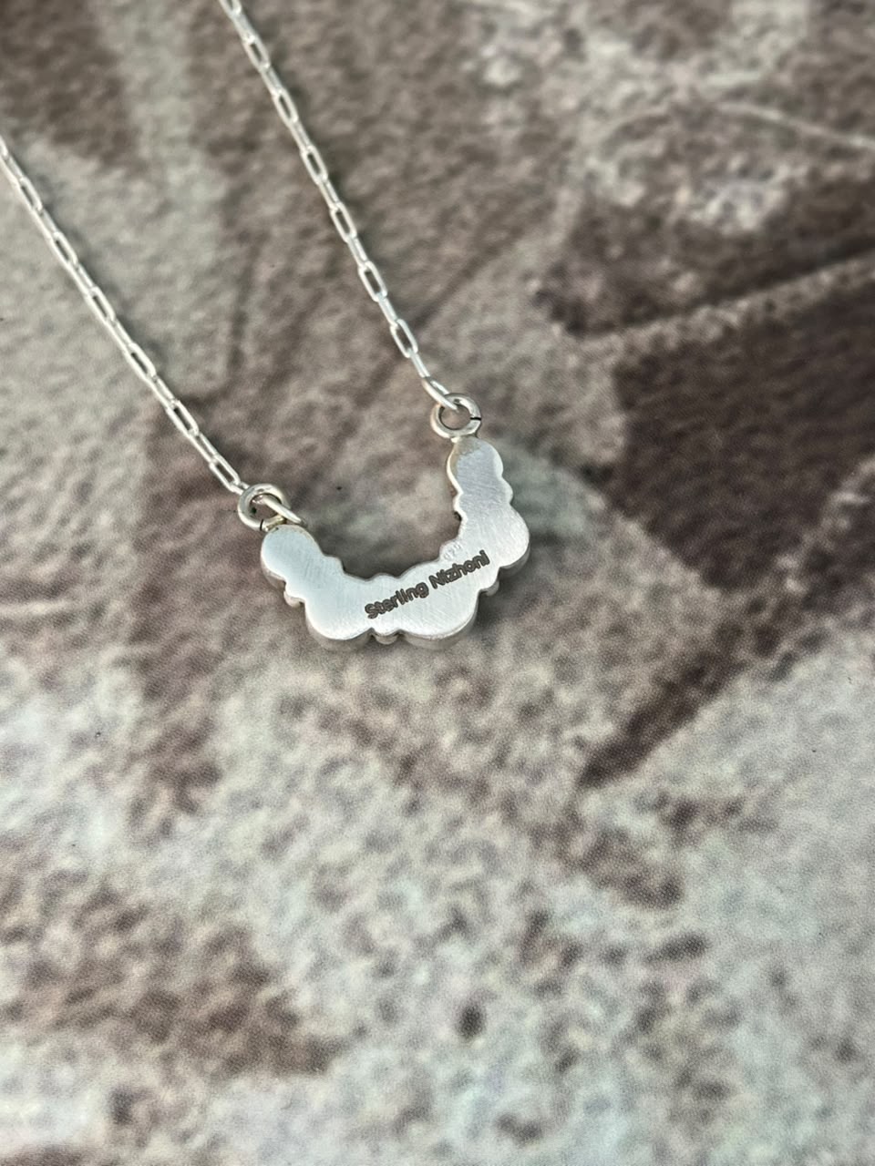 Handmade Sterling Silver Number 8 Turquoise Collection: Necklace Signed Nizhoni