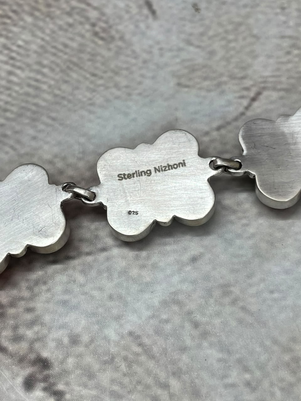 Handmade Sterling Silver Christmas Dahlia Collection: Choker Necklace Signed Nizhoni