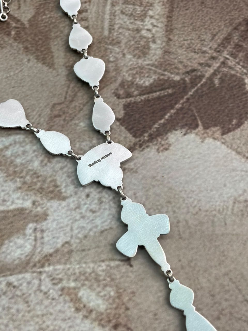 Handmade Sterling Silver Egyptian Turquoise Collection: Drop Necklace Signed Nizhoni
