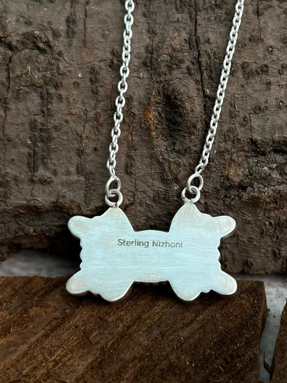 Handmade Sterling Silver Wildhorse Magnesite Necklace "Signed Nizhoni"