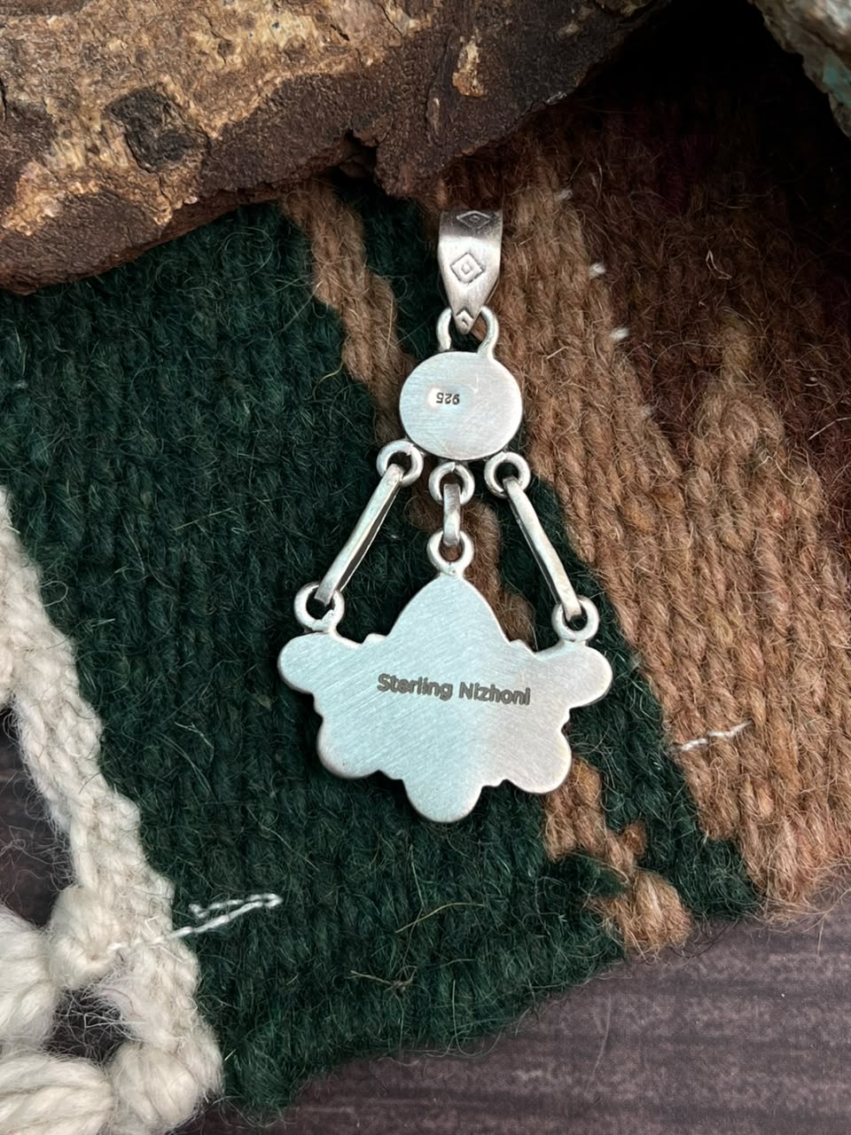 Handmade Sterling Silver Palomino Turquoise Pendant Signed Nizhoni
