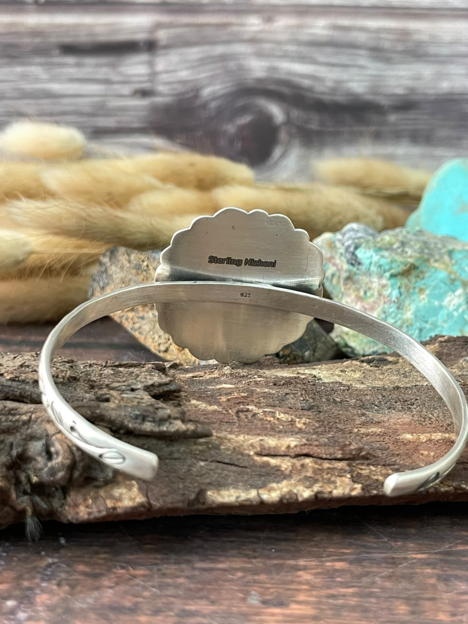 Handmade Sterling Silver Sierra Nevada Cuff Bracelet Signed Nizhoni