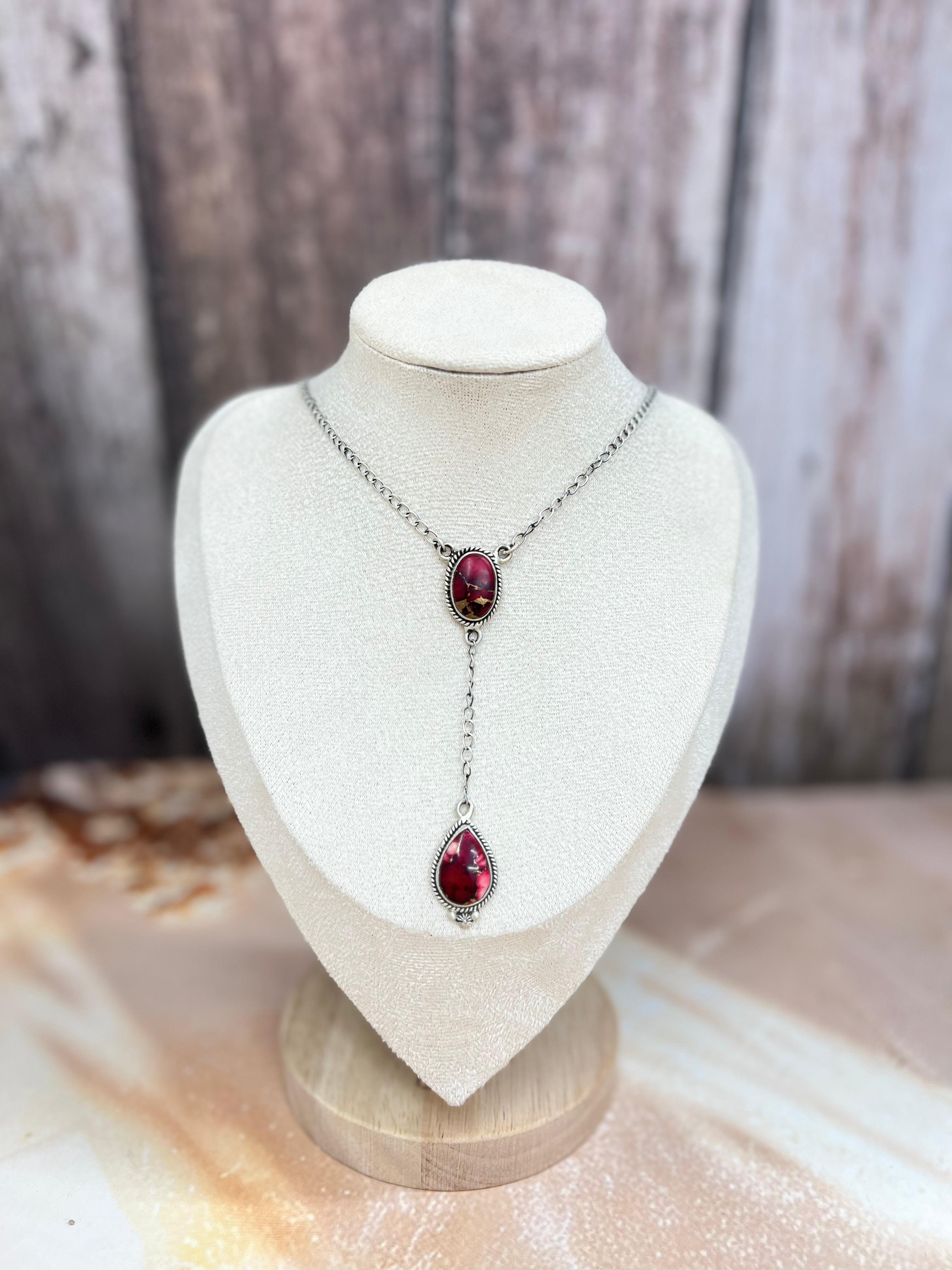 Handmade Sterling Silver Dahlia Rose Necklace with Signed Nizhoni