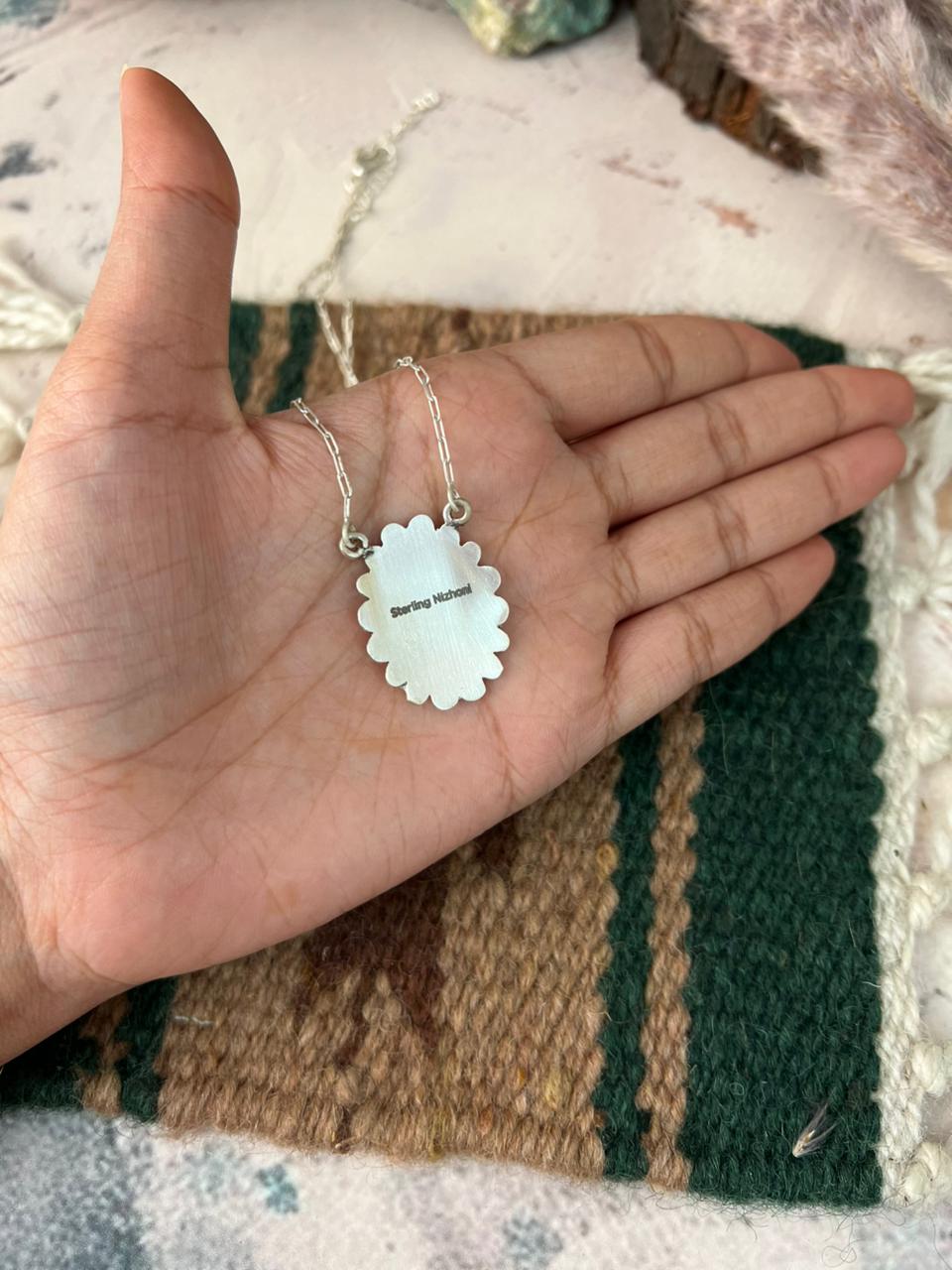 Handmade Sterling Silver Necklace Signed Nizhoni