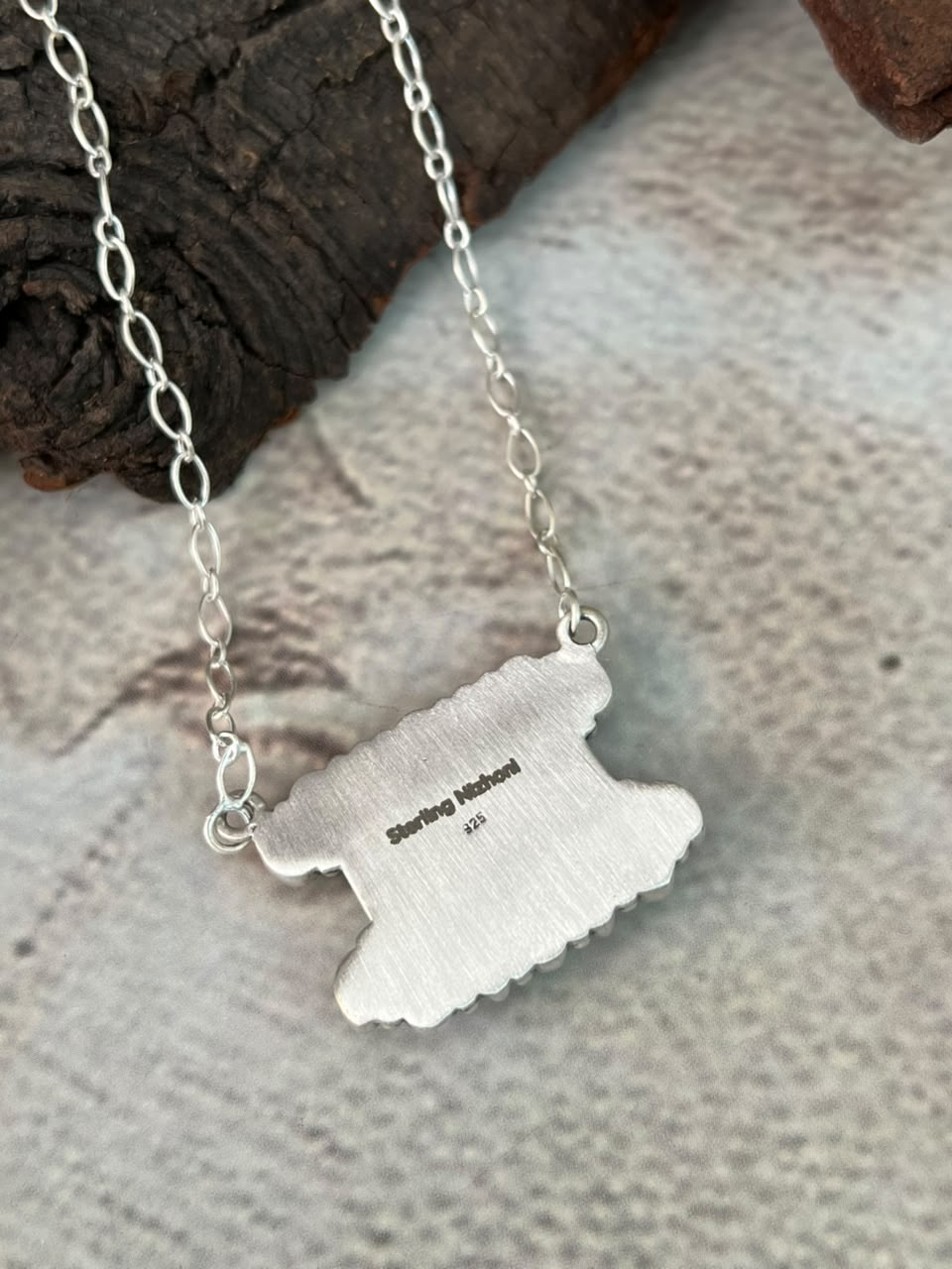 Handmade Sterling Silver Cotton Candy Necklace Signed Nizhoni