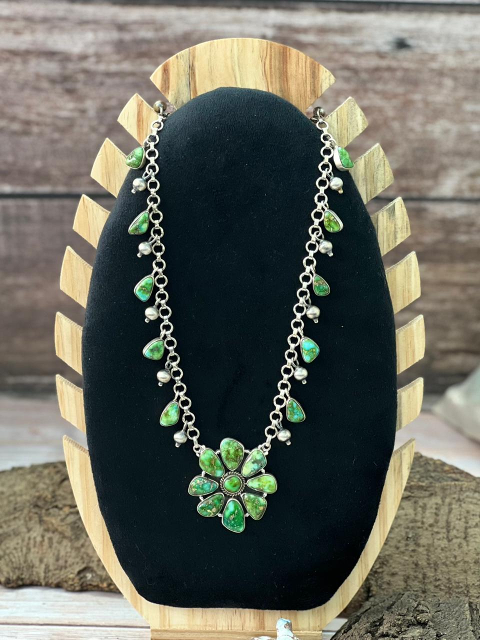 Handmade Sterling Silver Sonoran and Golden Hills Necklace "Signed Nizhoni"