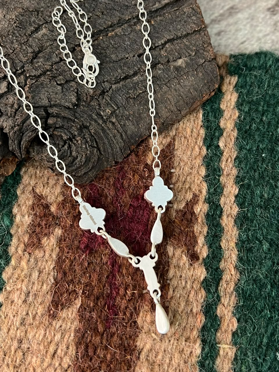 Handmade Sterling Silver Kingman Turquoise Necklace Signed Nizhoni