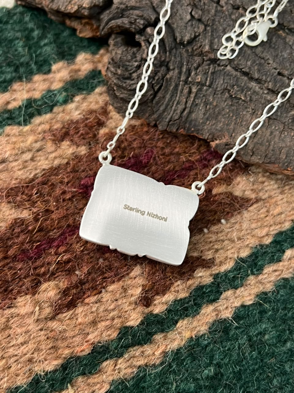 Handmade Sterling Silver Royston Turquoise Necklace Signed Nizhoni
