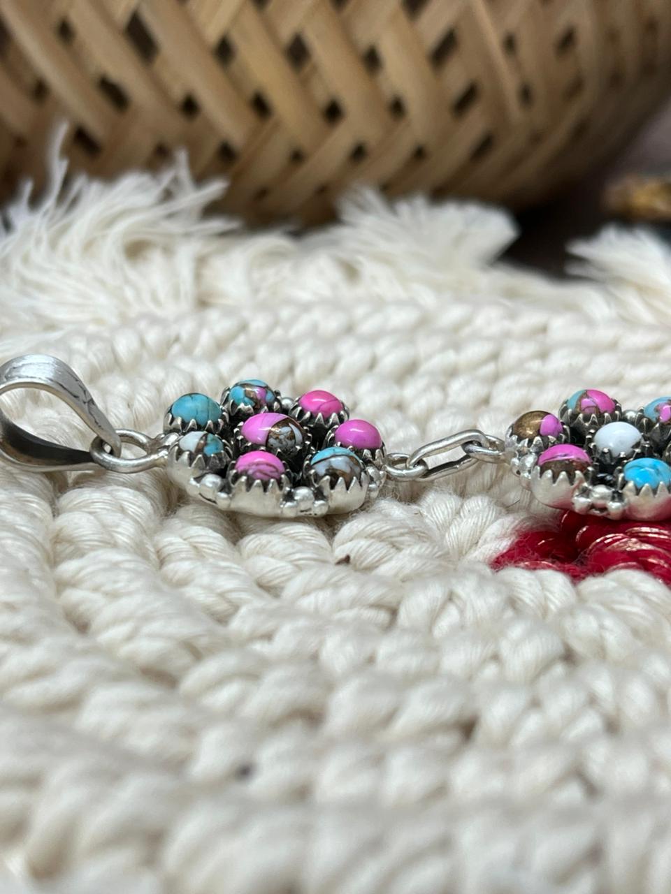 Handmade Sterling Silver Cotton Candy Pendant "Signed Nizhoni"