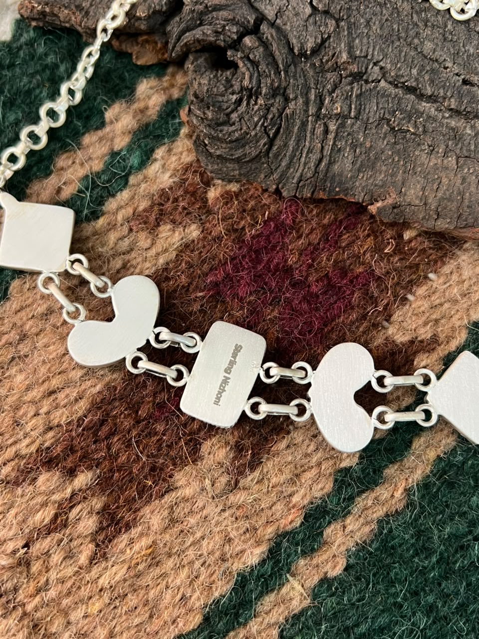 Handmade Sterling Silver Kingman Turquoise Cobble Stone Choker Necklace Signed Nizhoni