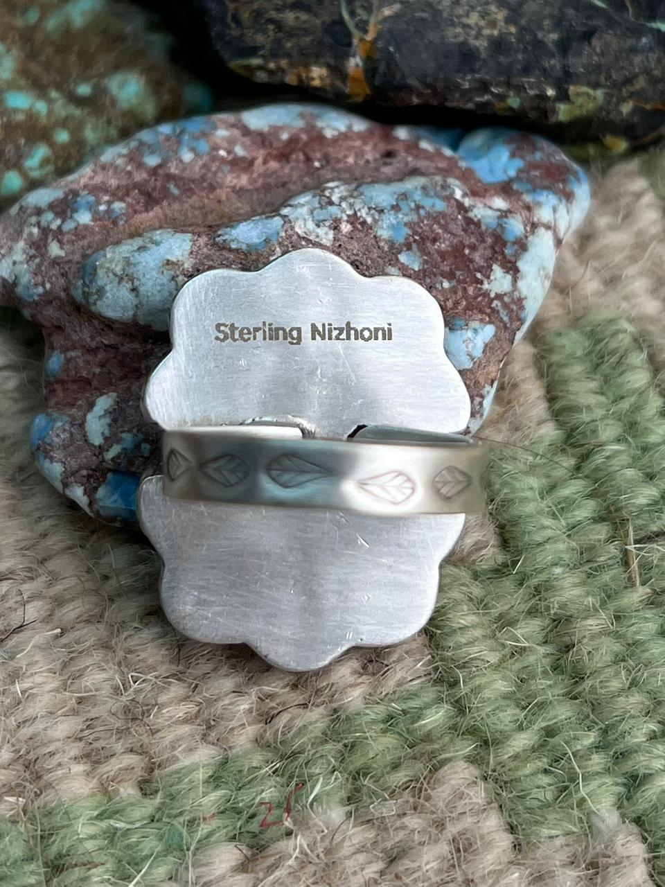 Handmade Sterling Silver Cotton Candy Adjustable Ring "Signed Nizhoni"