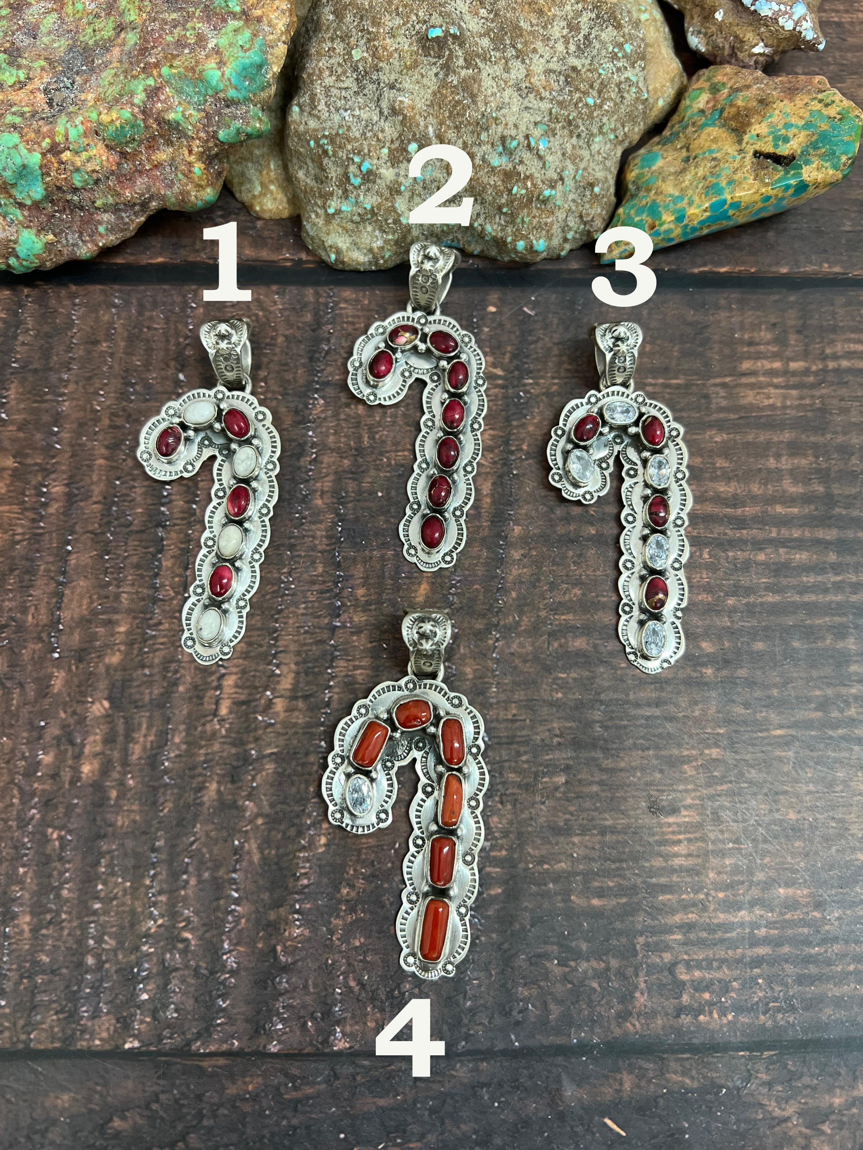 Handmade Sterling Silver Dahlia Rose, White Buffalo, Coral Pendant, Signed Nizhoni