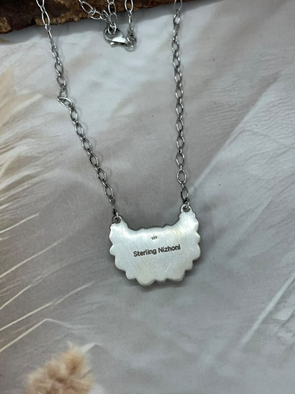 Handmade Sterling Silver Christmas Dahlia Collection: Necklace Signed Nizhoni
