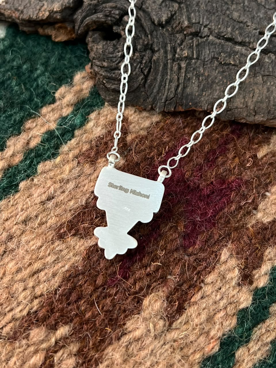 Handmade Sterling Silver Orange Mojave with White Buffalo Necklace Signed Nizhoni