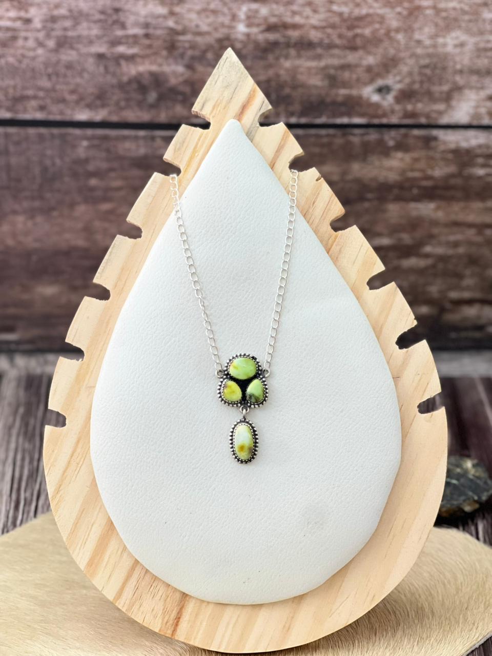 Handmade Sterling Silver Palomino Turquoise Necklace "Signed Nizhoni"