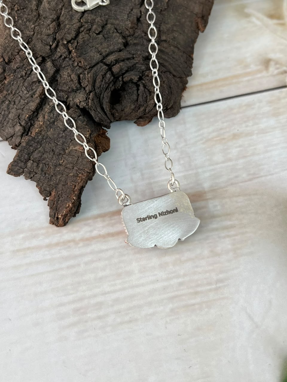 Handmade Sterling Silver Cotton Candy Necklace Signed Nizhoni