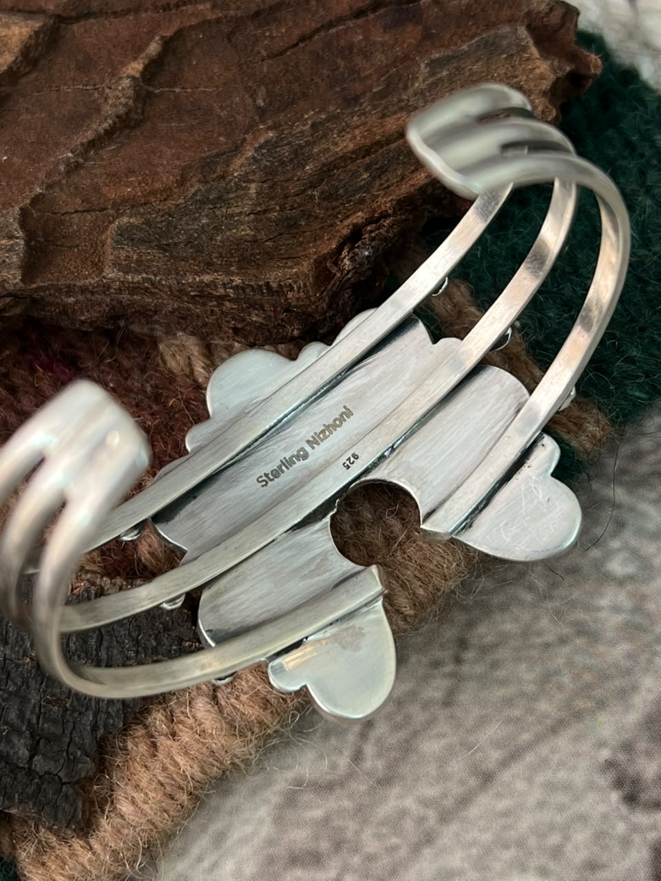 Handmade Sterling Silver Cotton Candy Naja Cuff Bracelet Signed Nizhoni (3)