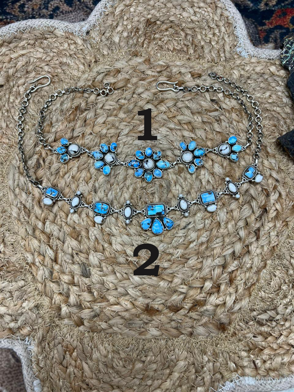 Handmade Sterling Silver Golden Hills with White Collection Choker Necklace "Signed Nizhoni"