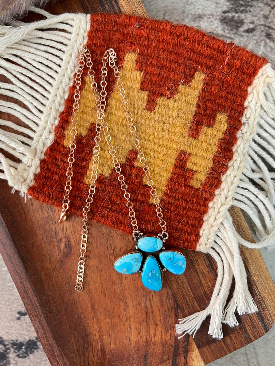 Handmade Sierra Bella Turquoise Copper Collection: Necklace Signed Nizhoni